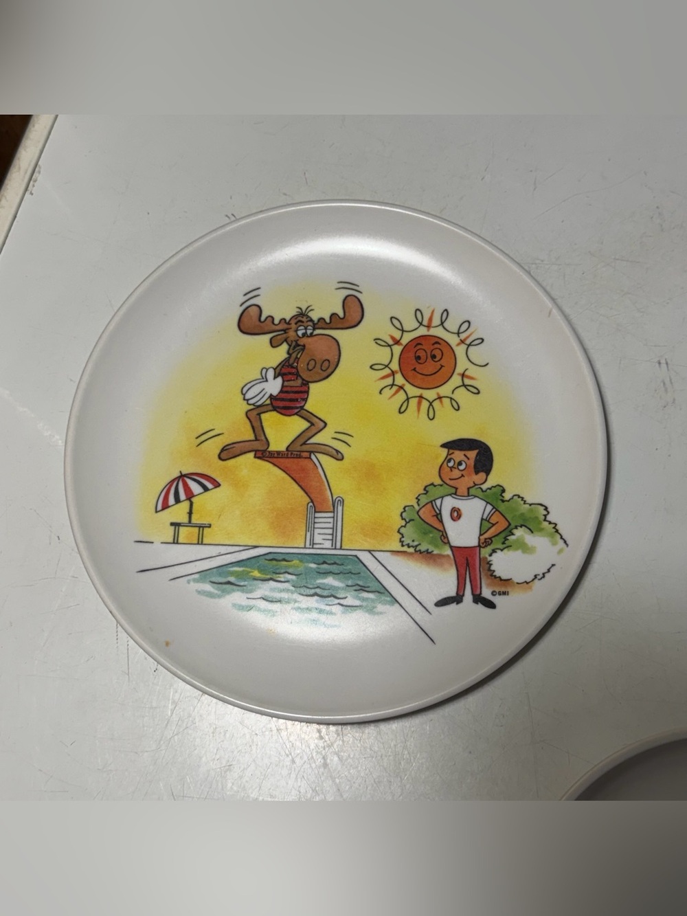Vintage 1960s Bullwinkle & Cheerios Kid Melmac Plate